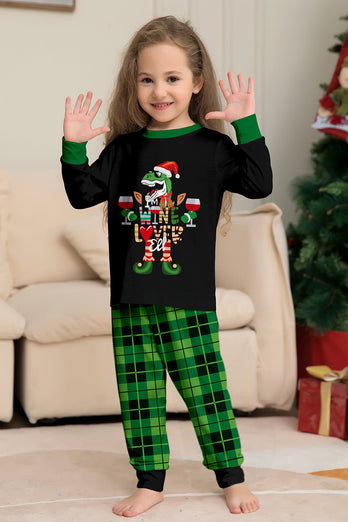 Jul Familie Vin elsker Dinosaur Print pyjamas sæt