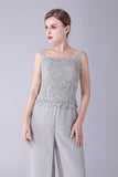 Sliver jumpsuit / buksedragt adskiller blonde chiffon mor til bruden kjole