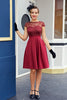 Indlæs billede til gallerivisning Bourgogne Retro 1950erne kjole med blonder
