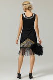 Sort 1920s Pailletter Fringe Flapper Kjole