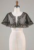 Indlæs billede til gallerivisning Black Beaded Glitter 1920&#39;erne Cape til kvinder