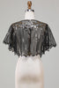 Indlæs billede til gallerivisning Pailletter Black Glitter 1920&#39;erne Cape med perler