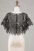 Indlæs billede til gallerivisning Glitter Black Pailletter 1920&#39;erne Cape med perler