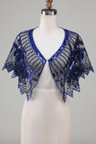 Glitter Black Pailletter 1920'erne Cape med perler