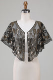 Black Glitter Pailletter 1920'erne Cape