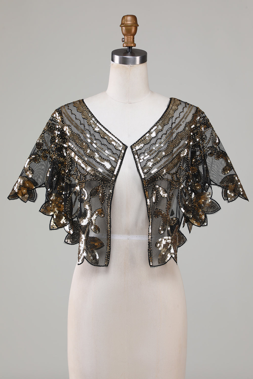 Glitterpailletter Sort 1920'erne Cape