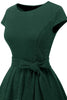 Indlæs billede til gallerivisning Mørkegrøn vintage 1950&#39;er kjole med skærf