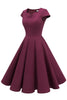 Indlæs billede til gallerivisning Bourgogne Sweetheart Neck 1950&#39;erne Kjole