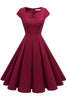 Indlæs billede til gallerivisning Bourgogne Sweetheart Neck 1950&#39;erne Kjole