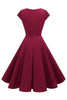 Indlæs billede til gallerivisning Bourgogne Sweetheart Neck 1950&#39;erne Kjole
