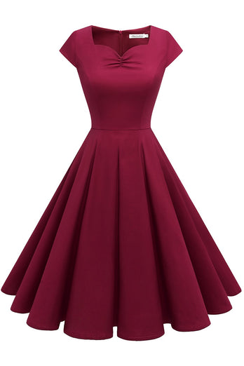 Bourgogne Sweetheart Neck 1950'erne Kjole