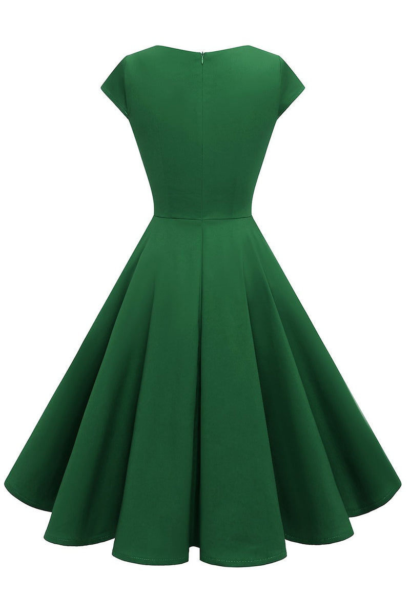 Indlæs billede til gallerivisning Bourgogne Sweetheart Neck 1950&#39;erne Kjole