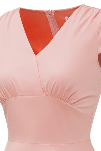 Blush korte ærmer Vintage 1950'erne Kjole