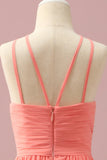 Orange Chiffon Halter Hals Junior Brudepige Kjole