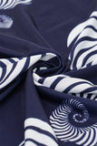 Navy Blue Geometri Trykt Brudekjole