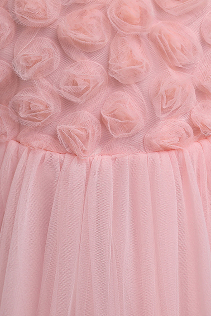 Indlæs billede til gallerivisning Pink Blomst Pige Kjole med Bowknot