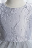 Indlæs billede til gallerivisning Hvid blomst pige kjole med blonder