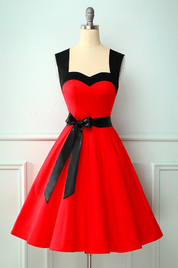 Vintage Rød 1950'er Stil Kjole