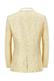 Champagne Sjal Revers One Button Jacquard mænds galladragter