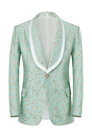 Champagne Sjal Revers One Button Jacquard mænds galladragter