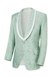 Champagne Sjal Revers One Button Jacquard mænds galladragter