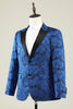 Indlæs billede til gallerivisning Peak Revers Jacquard Royal Blue Single Breasted Mænds Prom Blazer