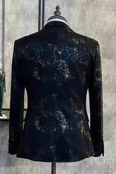 Mørkebrunt sjal revers Jacquard gallablå til mænd