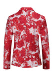 Rød Blomsterjacquard 2 stk Herredragter