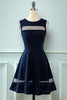 Indlæs billede til gallerivisning Navy Vintage 1950&#39;erne Swing Dress