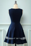 Navy Vintage 1950'erne Swing Dress