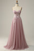 Indlæs billede til gallerivisning A Line Sweetheart Grey Purple Long Prom Dress med applikationer