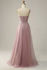 Indlæs billede til gallerivisning A Line Sweetheart Grey Purple Long Prom Dress med applikationer