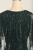 Indlæs billede til gallerivisning Mørkegrøn paillethals Lang kjole fra 1920&#39;erne