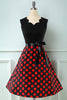Indlæs billede til gallerivisning Røde prikker Vintage 1950&#39;erne Kjole