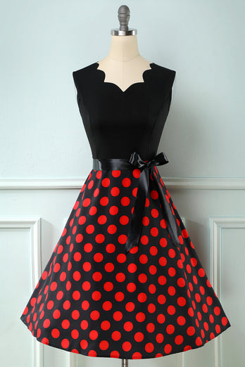 Røde prikker Vintage 1950'erne Kjole