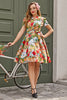 Indlæs billede til gallerivisning Vintage citronprint 1950&#39;erne swing kjole