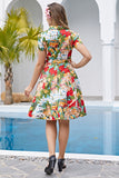 Vintage Print 1950'erne Swing Dress