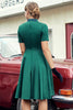 Indlæs billede til gallerivisning Grøn Plaid gynge Vintage 1950&#39;erne kjole