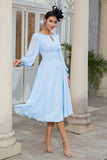 Sky Blue Chiffon Mor til bruden Kjole