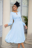 Sky Blue Chiffon Mor til bruden Kjole