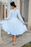 Sky Blue Chiffon Mor til bruden Kjole