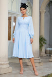 Sky Blue Chiffon Mor til bruden Kjole