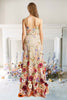 Indlæs billede til gallerivisning A Line Spaghetti Straps Champagne Long Prom Dress med applikationer
