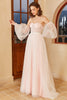 Indlæs billede til gallerivisning Pink Polka Prikker brudekjole med puff ærmer