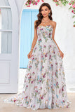 Beauty A Line Sweetheart Elfenben lang brudekjole med broderi