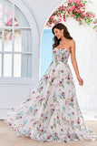 Beauty A Line Sweetheart Elfenben lang brudekjole med broderi