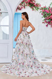 Beauty A Line Sweetheart Elfenben lang brudekjole med broderi