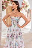 Beauty A Line Sweetheart Elfenben lang brudekjole med broderi