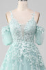 Indlæs billede til gallerivisning Mint Ball-kjole Off The Shoulder Beaded Prom kjoler med applikationer