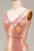 Indlæs billede til gallerivisning Glitrende Hot Pink Havfrue Gallakjole med slids